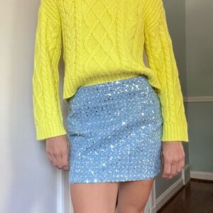 Wanderdoll Sequin Blue Denim Mini Skirt